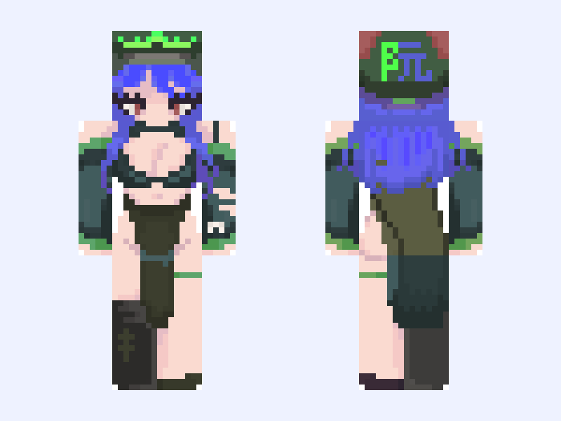 A RECOLOR Minecraft skin, slim model, front and back view