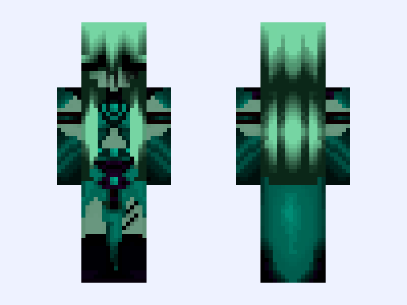 𝔄𝔭𝔬𝔠𝔞𝔩𝔶𝔭𝔱𝔦𝔠 𝔅𝔞𝔡𝔡𝔦𝔢 🧟‍♀️ Minecraft skin, slim model, front and back view