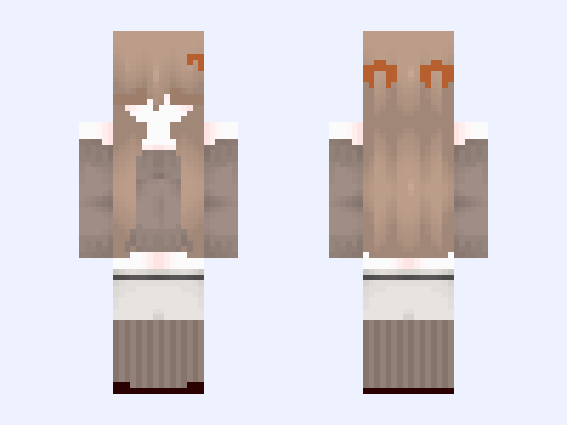 Autumn Cutiee🤎🍂📚☕️ Minecraft skin, slim model, front and back view