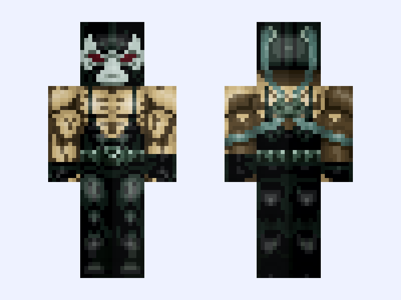Bane: Batman: Knightfall Part 1: Knightfall (DC Animation: 2026) Minecraft skin, classic model, front and back view