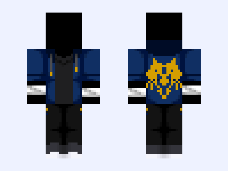 Base Mix-up! - “Hail to the Victors” (Mystreet Edition) - Aaron Lycan & Michigan Wolverines Minecraft skin, classic model, front and back view