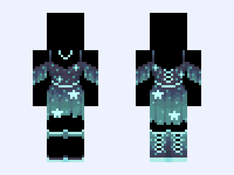 Base remake-> “🌟 Star dress base 🌟” Minecraft skin, slim model, front and back view