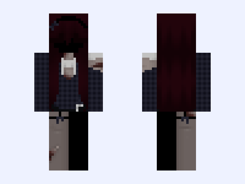 Black and Brown Minecraft skin, slim model, front and back view