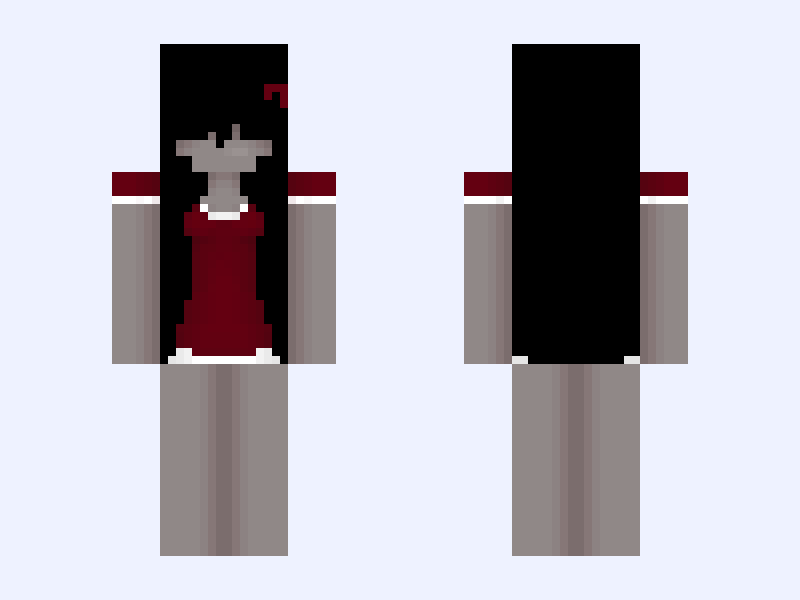 Black and Gray #E9F3 Minecraft skin, slim model, front and back view