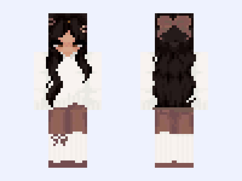 Black and White #0526 Minecraft skin, slim model, front and back view