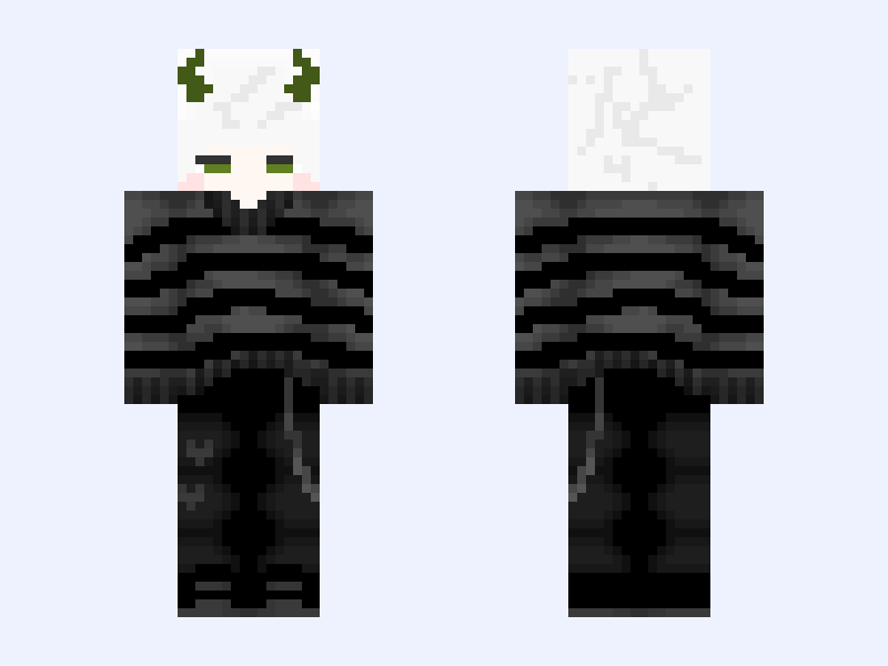 Black Grunge Emo Base Minecraft skin, slim model, front and back view