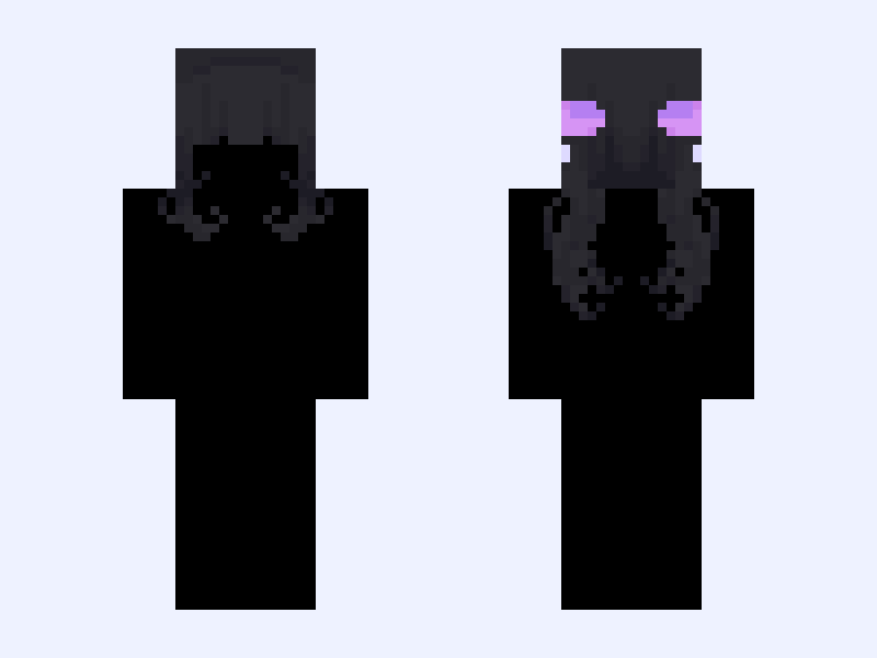 (Black hair base) 🌈Colorful🌈 Minecraft skin, slim model, front and back view