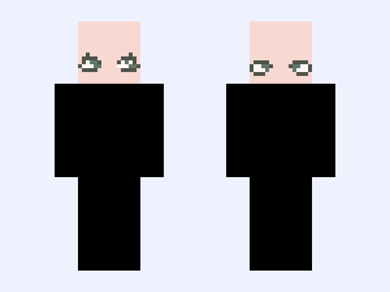 Black #D8EF Minecraft skin, slim model, front and back view