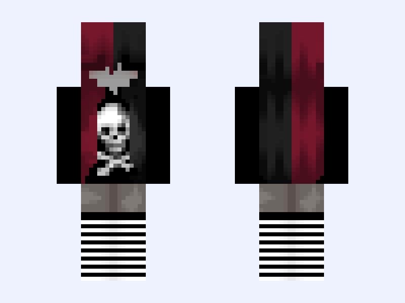 Black #5B4B Minecraft skin, slim model, front and back view