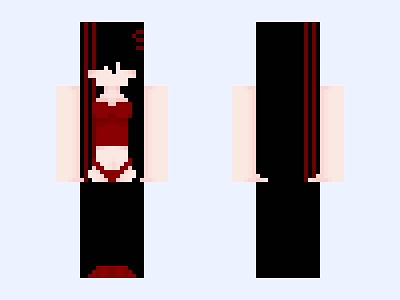 Black #B1EE Minecraft skin, slim model, front and back view