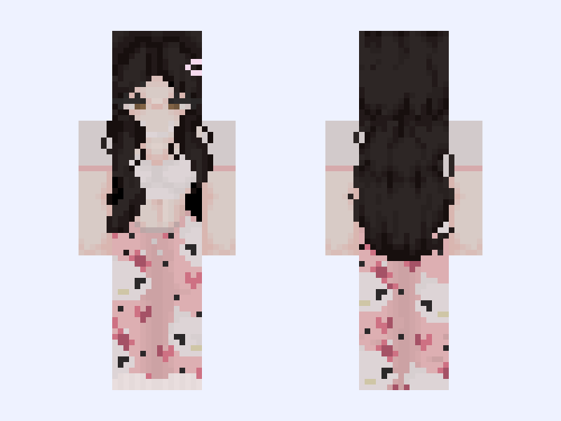 Black Minecraft skin, slim model, front and back view