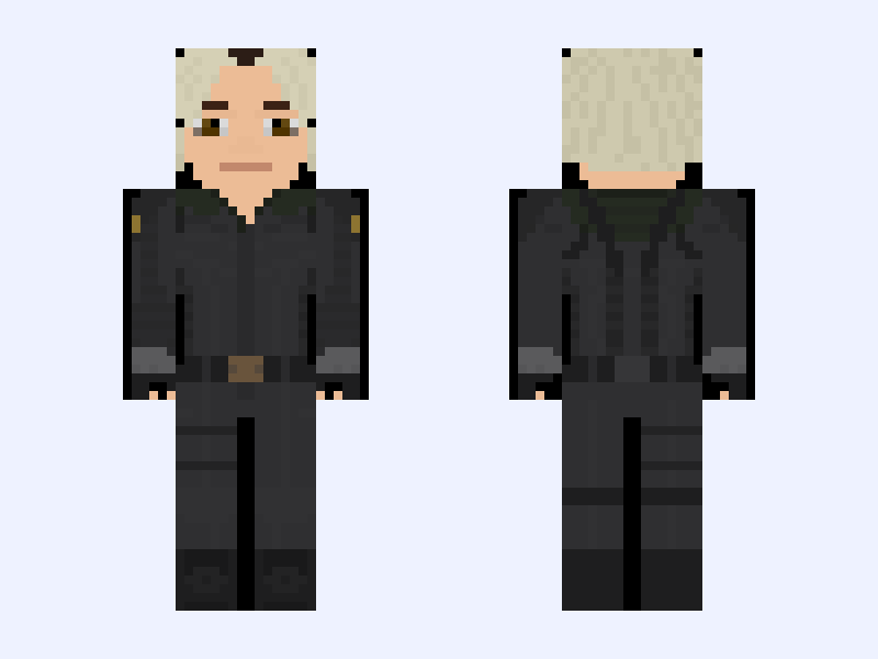Black Widow (Yelena Belova) [Thunderbolts] Minecraft skin, slim model, front and back view