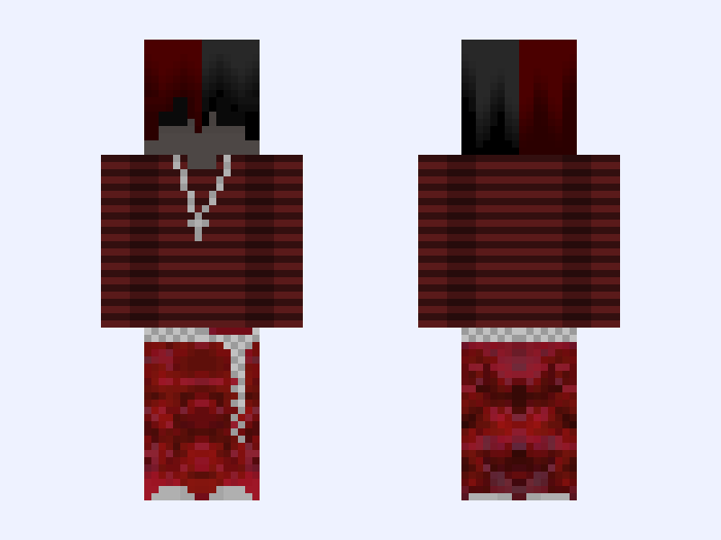 👹𝔅𝔩𝔢𝔡 𝔒𝔲𝔱👹 #BA0E Minecraft skin, slim model, front and back view