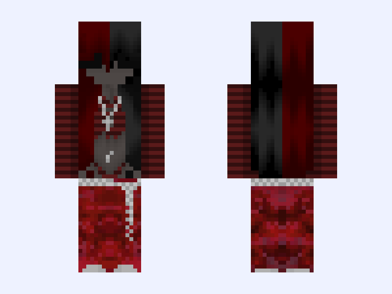 👹𝔅𝔩𝔢𝔡 𝔒𝔲𝔱👹 Minecraft skin, slim model, front and back view