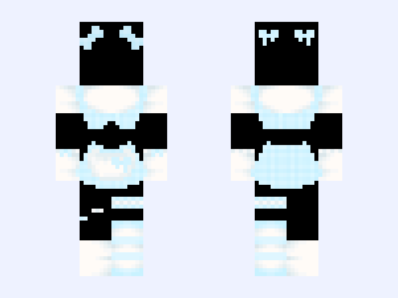 ♡ 🎀, Blue Version Minecraft skin, slim model, front and back view