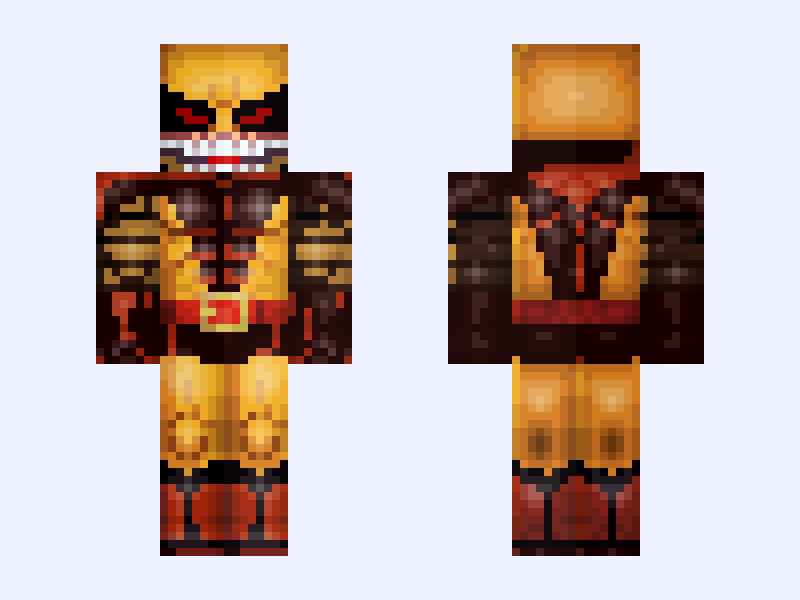 (Brood) Classic Wolverine: X-Men '97 (Season 2: James 'Logan' Howlett: Marvel Animation: 2026) Minecraft skin, classic model, front and back view