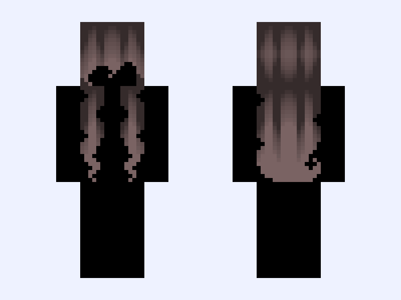 Brown Minecraft skin, slim model, front and back view