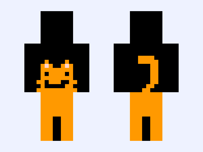 cat supsko5ko Minecraft skin, classic model, front and back view