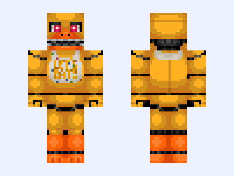 Chica | [1981-1983] | Fredbear's Family Diner | FNAF 4 | Minecraft skin, classic model, front and back view