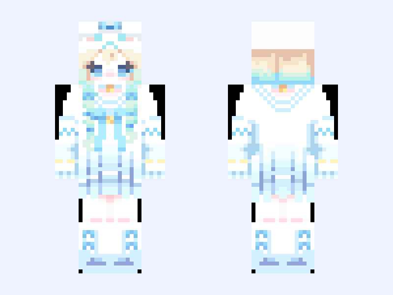 cinnamoroll girl 🩵 Minecraft skin, slim model, front and back view