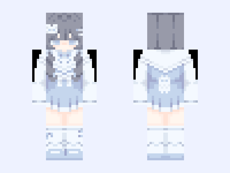 𝓒𝓵𝓸𝓾𝓭𝓼 𑣲 ⋆｡˚🎐☁️ Minecraft skin, slim model, front and back view