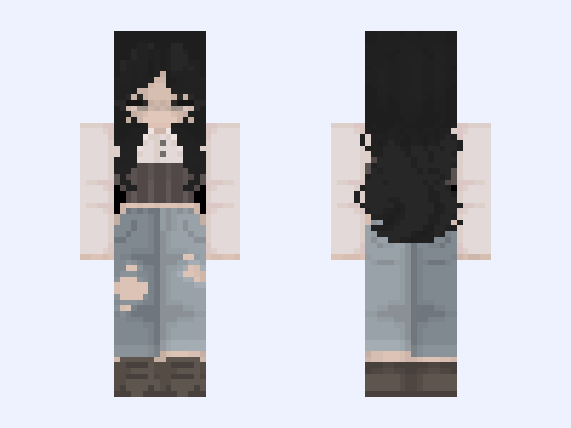 𝒞𝓊𝓉𝑒 𝒜𝑒𝓈𝓉𝒽𝑒𝓉𝒾𝒸 𝒢𝒾𝓇𝓁 Minecraft skin, slim model, front and back view
