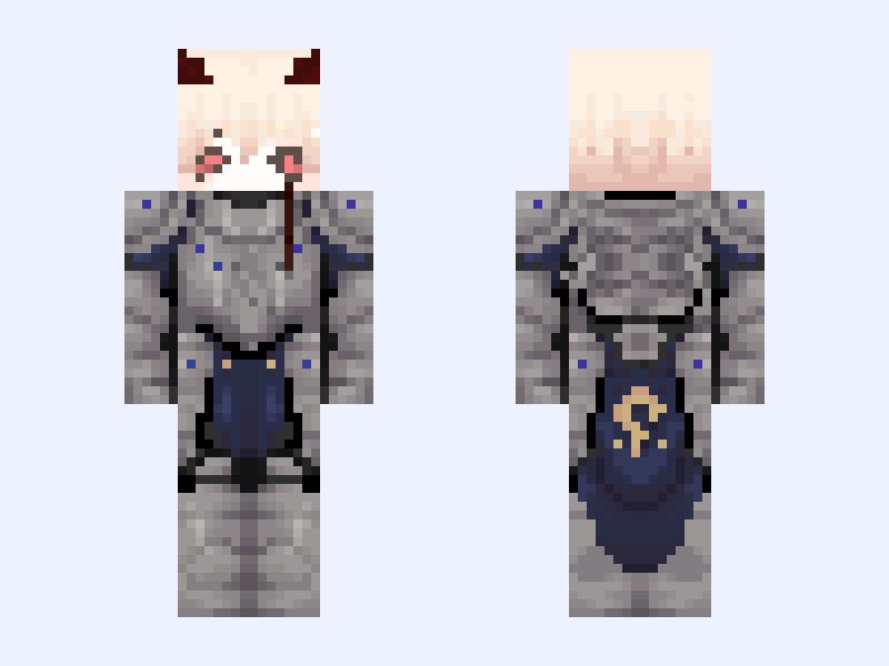𝓓£𝓶𝓸𝓷 𝓚𝓷𝓲𝓰𝓱𝓽 𝓜𝓪𝓷 (Red Blood) Minecraft skin, slim model, front and back view