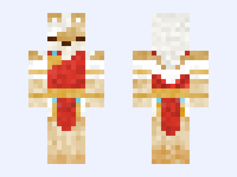 Desert Fox Minecraft skin, classic model, front and back view