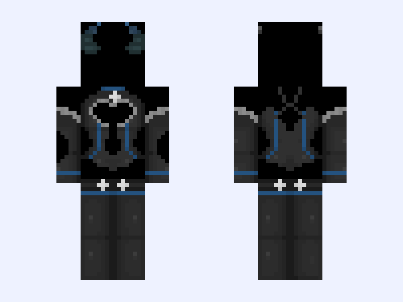 Devil Darling Blue Version Minecraft skin, slim model, front and back view
