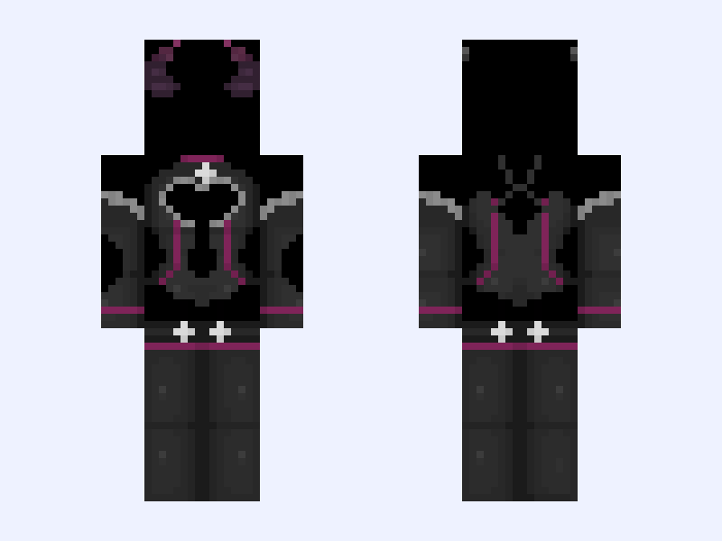 Devil Darling Pink Version Minecraft skin, slim model, front and back view