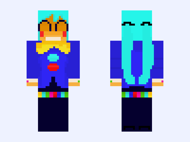 don’t touch the dial 📺🌈 Minecraft skin, slim model, front and back view