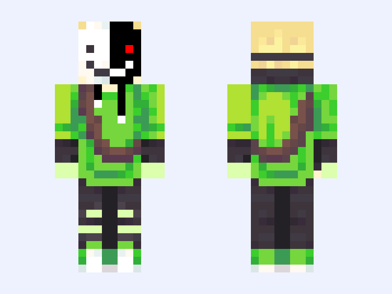Dream balance Minecraft skin, slim model, front and back view