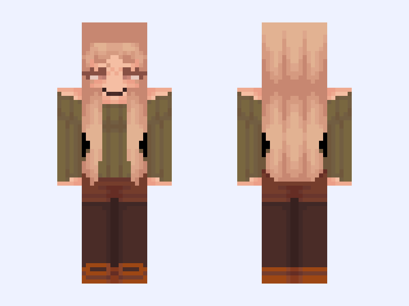 ❞ *🍃ೃ𝐝𝐫𝐢𝐧𝐤𝐬 𝐭𝐞𝐚˗ ༉‧.❝🍂 Minecraft skin, slim model, front and back view