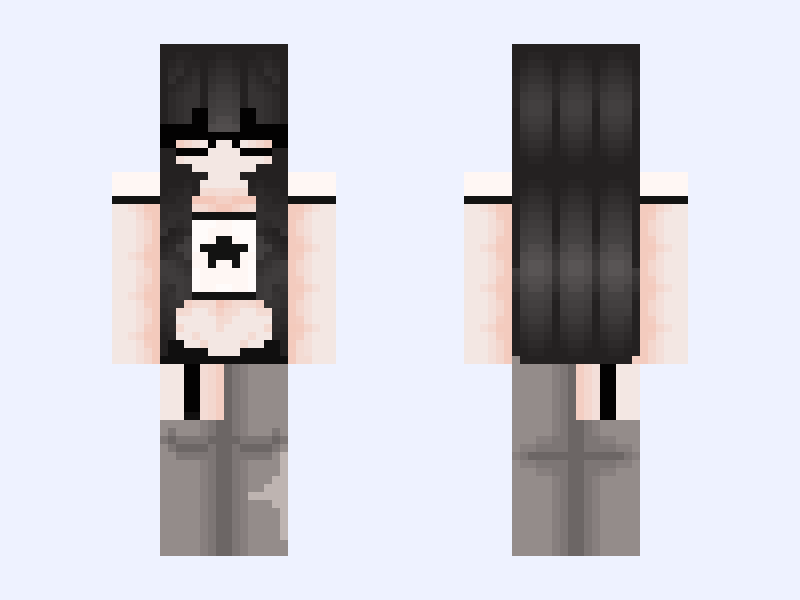 Dunno.｡⁠*ﾟ⁠+ Minecraft skin, slim model, front and back view