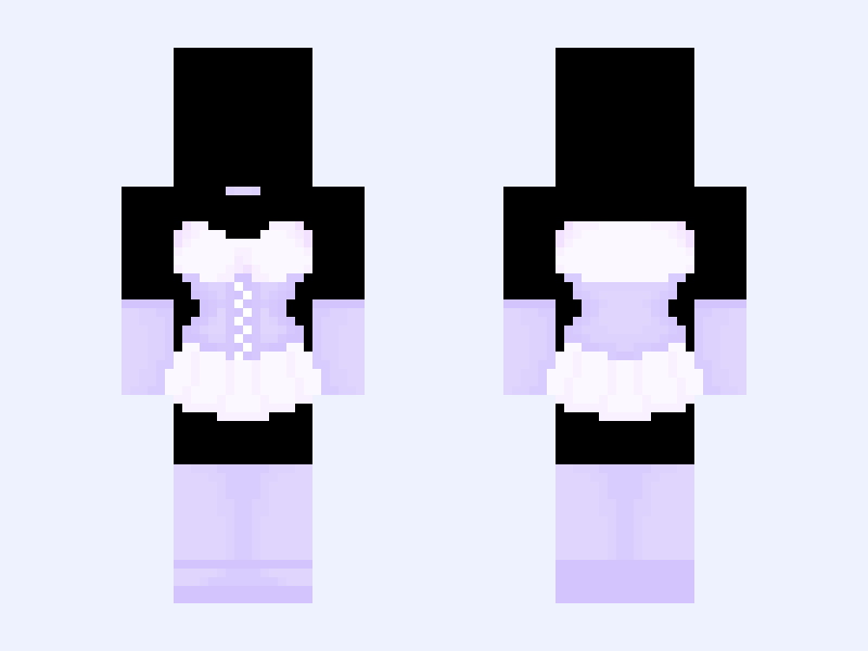 Elegance Corset Dress Purple Version Minecraft skin, slim model, front and back view