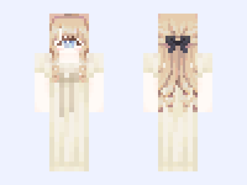 Elegant Cyclops Girl 🎀 Minecraft skin, slim model, front and back view