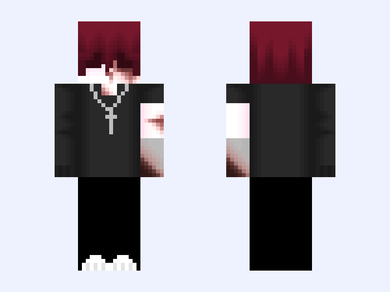 Emo skin Minecraft skin, slim model, front and back view