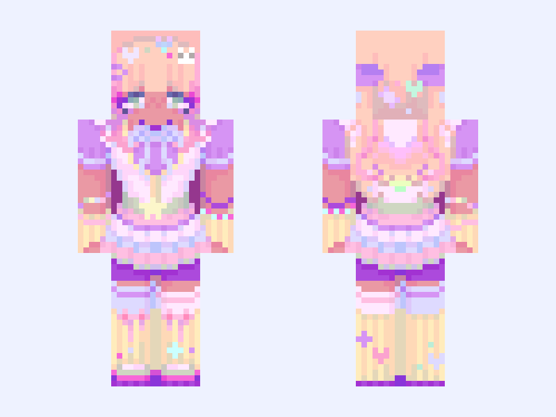 (Entry 2) 🌈Colorful🌈 Minecraft skin, slim model, front and back view