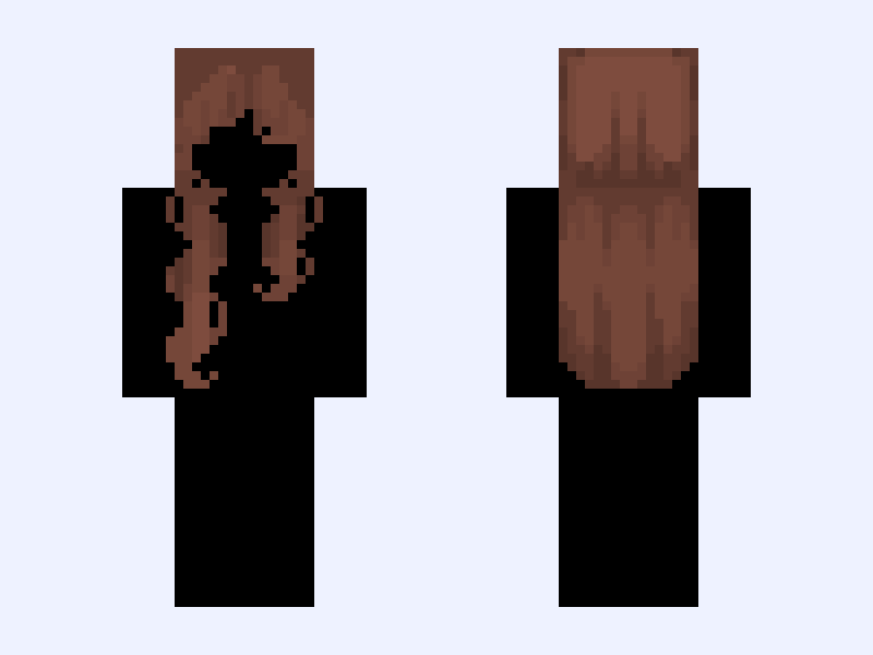 fall hair Minecraft skin, slim model, front and back view