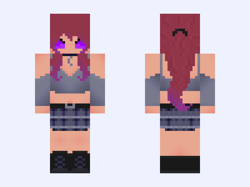 Fallon 🖤💜 Minecraft skin, slim model, front and back view