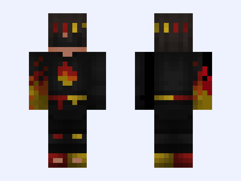 火焰fire Minecraft skin, classic model, front and back view