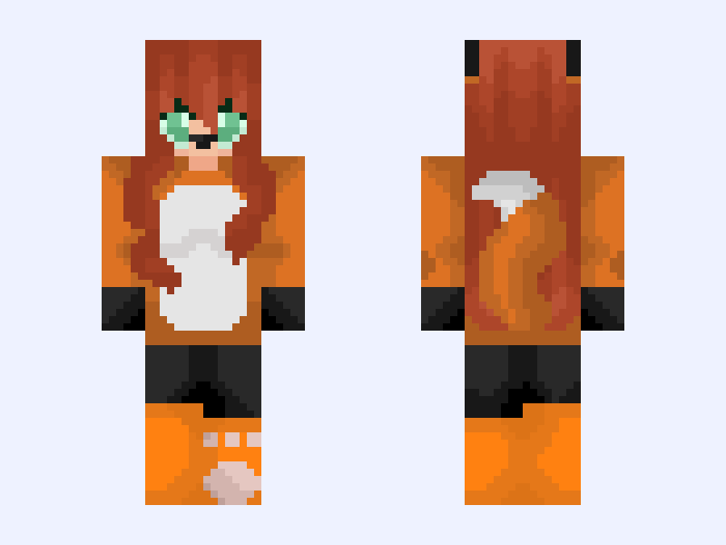 {Fixed and entry} 🔥🐾Paws of ash🐾🔥 {128x128 version} Minecraft skin, slim model, front and back view