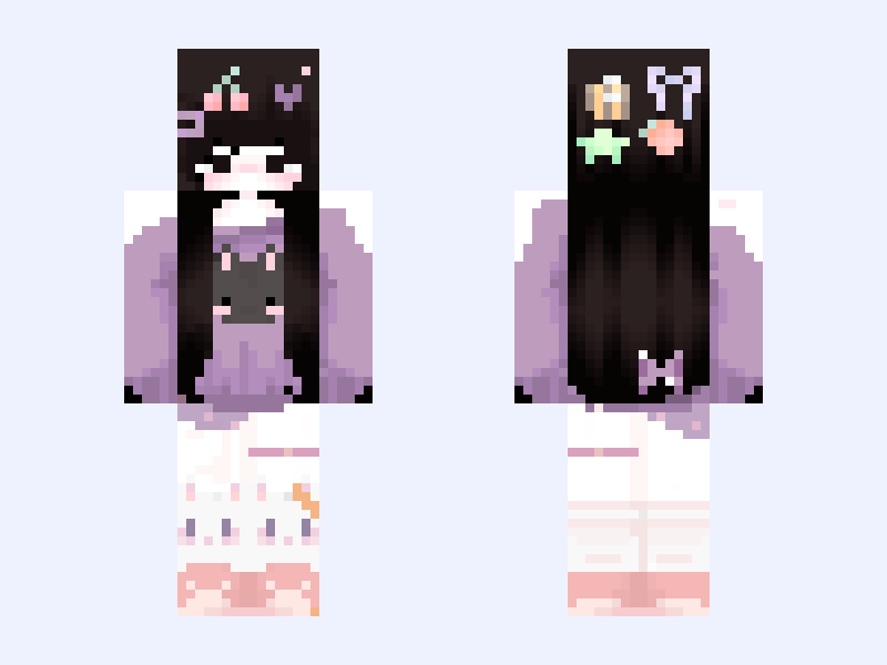 fixed it! Minecraft skin, slim model, front and back view