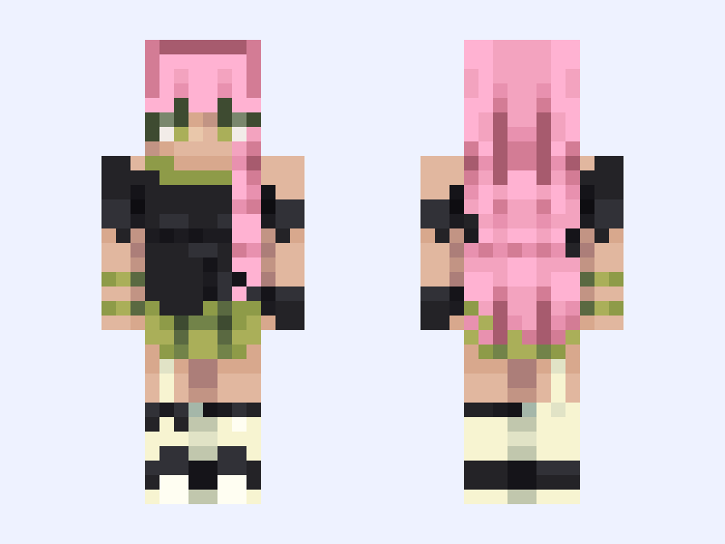Fluttershy / Flutter Baddie (My Style) Minecraft skin, slim model, front and back view