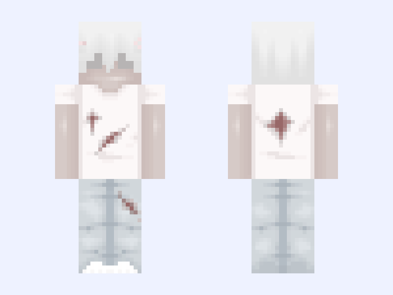 for YASSINE Minecraft skin, slim model, front and back view