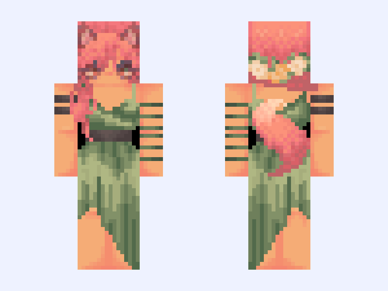 [ 🦊 ] ~foxy~ Minecraft skin, slim model, front and back view