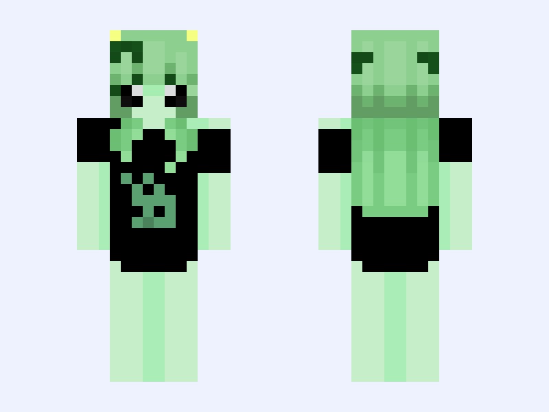 Ghost Alien Minecraft skin, slim model, front and back view