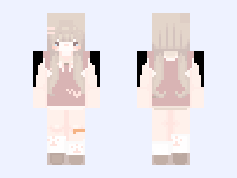 °•girl | cute skin | Baby girl | cutecore | blonde | cute | kawaii •° Minecraft skin, slim model, front and back view