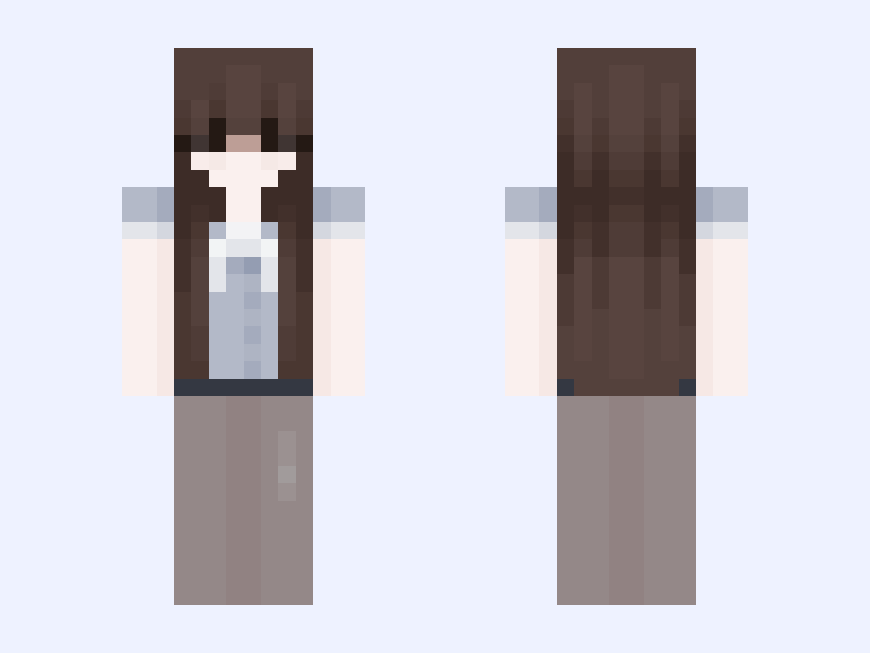 Gray and Pink Minecraft skin, slim model, front and back view