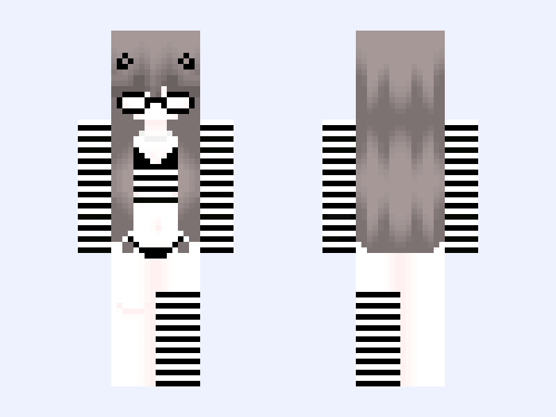 Gray and White #9B2A Minecraft skin, slim model, front and back view